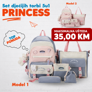 Set dječijih torbi - 5 u 1 - PRINCESS