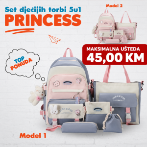 Set dječijih torbi - 5 u 1 - PRINCESS